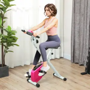 Foldable Magnetic Upright Exercise Bike with Pulse Sensors