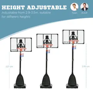 Professional 9.6ft Adjustable Basketball Hoop System – Heavy-Duty Performance Edition