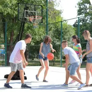 Professional 9.6ft Adjustable Basketball Hoop System – Heavy-Duty Performance Edition