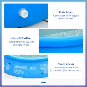 Superior 9ft Family-Sized Round Inflatable Swimming Pool
