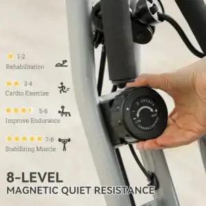 Elite Exercise Bike with 8KG Flywheel for Home, Office & Schools – SPORTNOW (White)