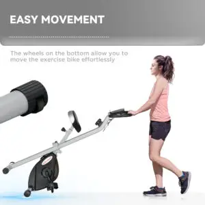 Elite SPORTNOW Folding Magnetic Exercise Bike for Home Gym
