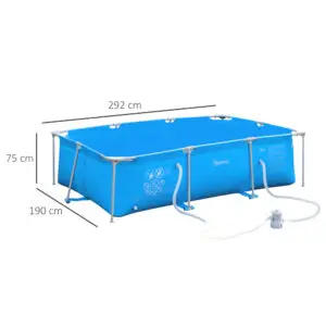 9.6ft x 6.2ft Elite Kids & Adults Garden Swimming Pool With Filter Pump