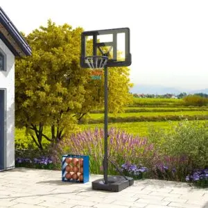 10ft Basketball Hoop with Wheels – SPORTNOW Elite Adjustable Court System (Black)