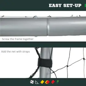 8×5ft Elite Foldable Football Goal Set Up