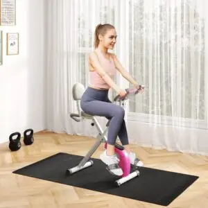 HOMCOM Folding Exercise Bike, with Adjustable Magnetic Resistance