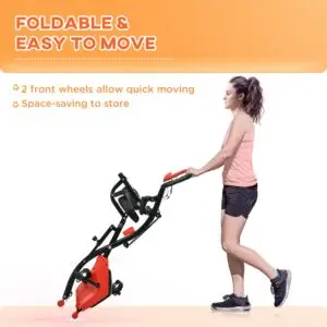 2-in-1 Foldable Exercise Bike with Resistance Bands