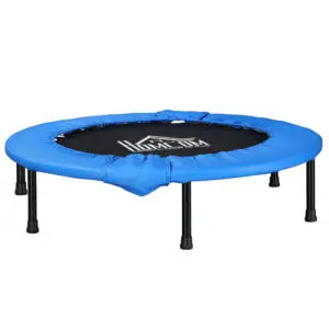 HOMCOM Φ96cm Mini Fitness Trampoline Home Gym Yoga Exercise Rebounder Indoor Outdoor Jumper with Safety Pad, Support Up to 100 KG, Blue and Black