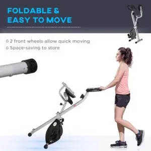 Premium Home, School & Office Foldable Exercise Bike with 8-Level Magnetic Resistance