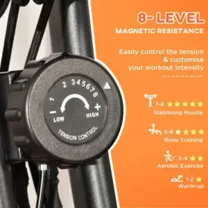 2-in-1 Foldable Exercise Bike with Resistance Bands