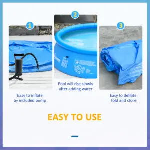 Superior 9ft Family-Sized Round Inflatable Swimming Pool