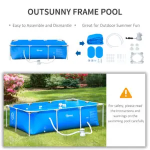 Superior 8ft x 5ft Steel Frame Above Ground Swimming Pool