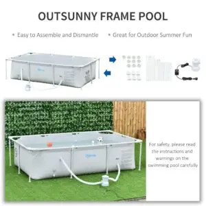 Superior 8ft x 5ft Steel Frame Above Ground Swimming Pool