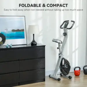 Elite SPORTNOW Folding Magnetic Exercise Bike for Home Gym