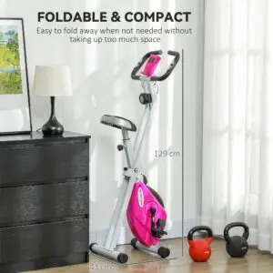 Foldable Magnetic Upright Exercise Bike with Pulse Sensors