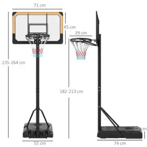 7ft Basketball Hoop with Wheels – SPORTNOW Court Edition