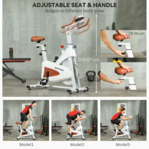 Elite SPORTNOW 8kg Flywheel Spin Bike – Belt Driven Precision