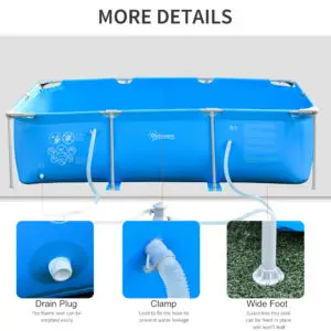 9.6ft x 6.2ft Elite Kids & Adults Garden Swimming Pool With Filter Pump