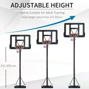 10ft Outdoor Basketball Hoop with Adjustable Stand – Ultimate Home Court System (Black)