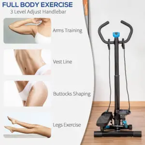 Elite Adjustable Step Machine with Handlebar & LCD Display