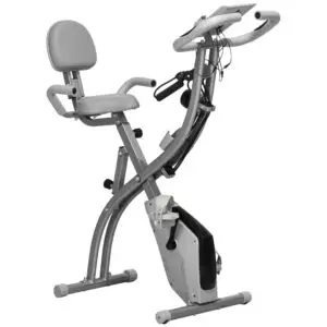 HOMCOM Foldable Magnetic Exercise Bike with Arm Resistance Bands