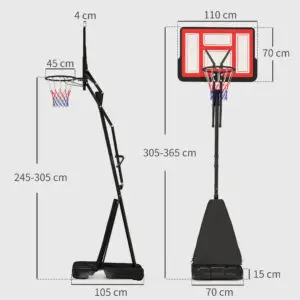 10ft Outdoor Basketball Hoop with Rebound Return – Adjustable & Portable Stand