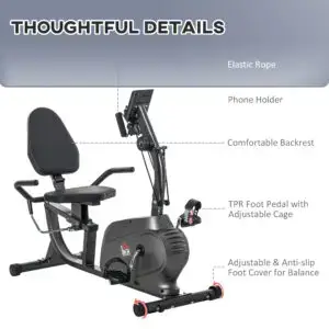 Premium HOMCOM Recumbent Exercise Bike