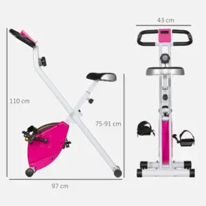 Foldable Magnetic Upright Exercise Bike with Pulse Sensors