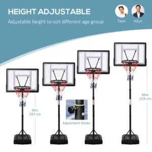 6.9ft Adjustable Basketball Hoop System – HOMCOM