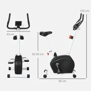 SPORTNOW Exercise Bike With LCD Monitor For Home Gym