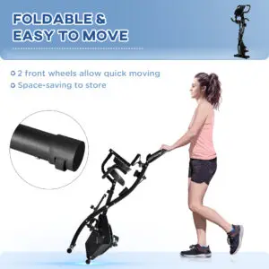 Premium Home, School & Office Foldable Exercise Bike 8 Level Resistance – HOMCOM (Black)