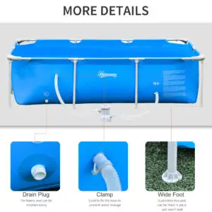 Superior 8ft x 5ft Steel Frame Above Ground Swimming Pool