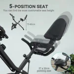 Elite Folding Magnetic Exercise Bike for Home, School & Office Gyms