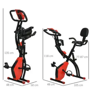 2-in-1 Foldable Exercise Bike with Resistance Bands