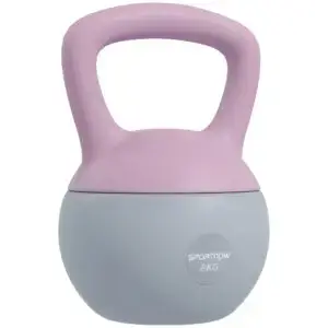 SPORTNOW Soft Kettlebell, 8kg Kettle Bell with Non-Slip Handle for Home Gym Weight Lifting and Strength Training, Purple and Grey