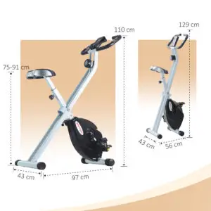 Folding Magnetic Upright Exercise Bike with Pulse Sensors