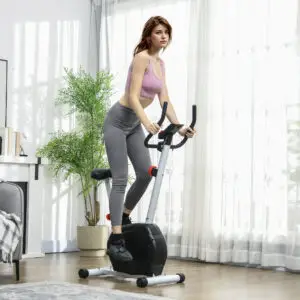 SPORTNOW Exercise Bike With LCD Monitor For Home Gym