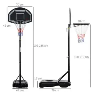 8.3ft Adjustable Basketball Hoop with Wheels – Elite Freestanding Court Edition