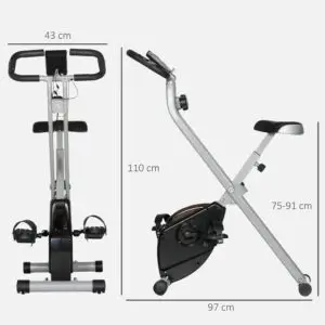 Elite SPORTNOW Folding Magnetic Exercise Bike for Home Gym