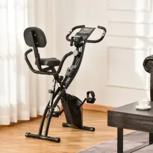 Premium Home, School & Office Foldable Exercise Bike 8 Level Resistance – HOMCOM (Black)