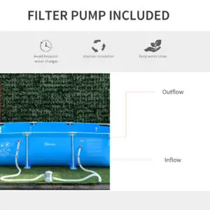 9.6ft x 6.2ft Elite Kids & Adults Garden Swimming Pool With Filter Pump