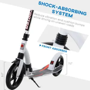 Premium Folding Stunt Scooter – Alpine White Shock