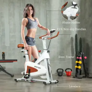 Elite SPORTNOW 8kg Flywheel Spin Bike – Belt Driven Precision