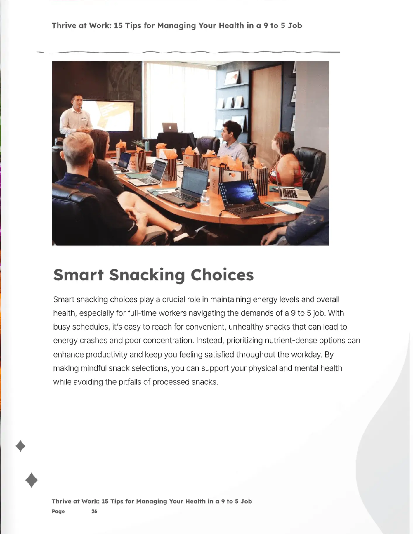 Thrive At Work Smart Snacking Choices Min Thrive At Work A Workplace Wellness Ebook From 925Health
