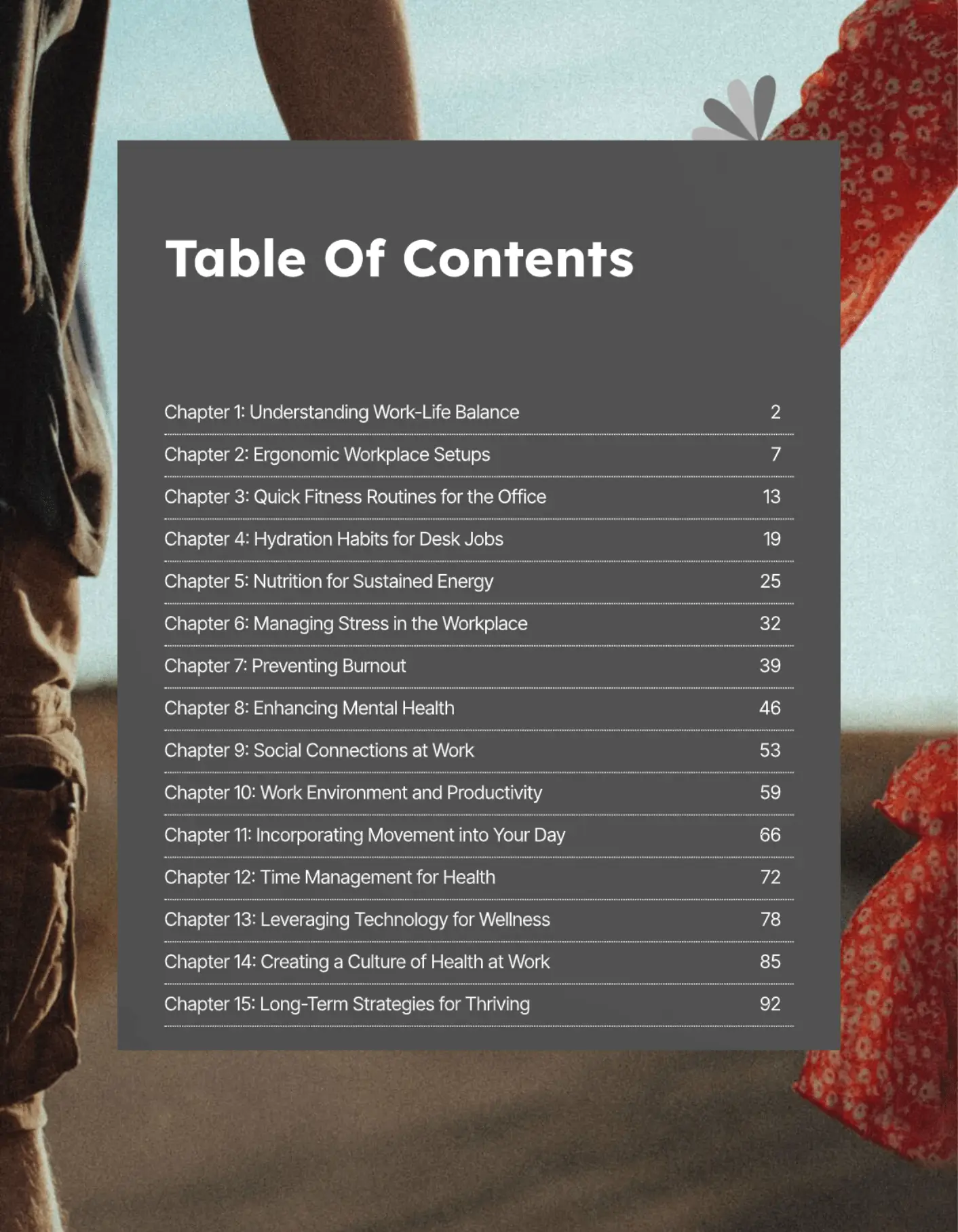 Thrive At Work Content Page Min Thrive At Work A Workplace Wellness Ebook From 925Health
